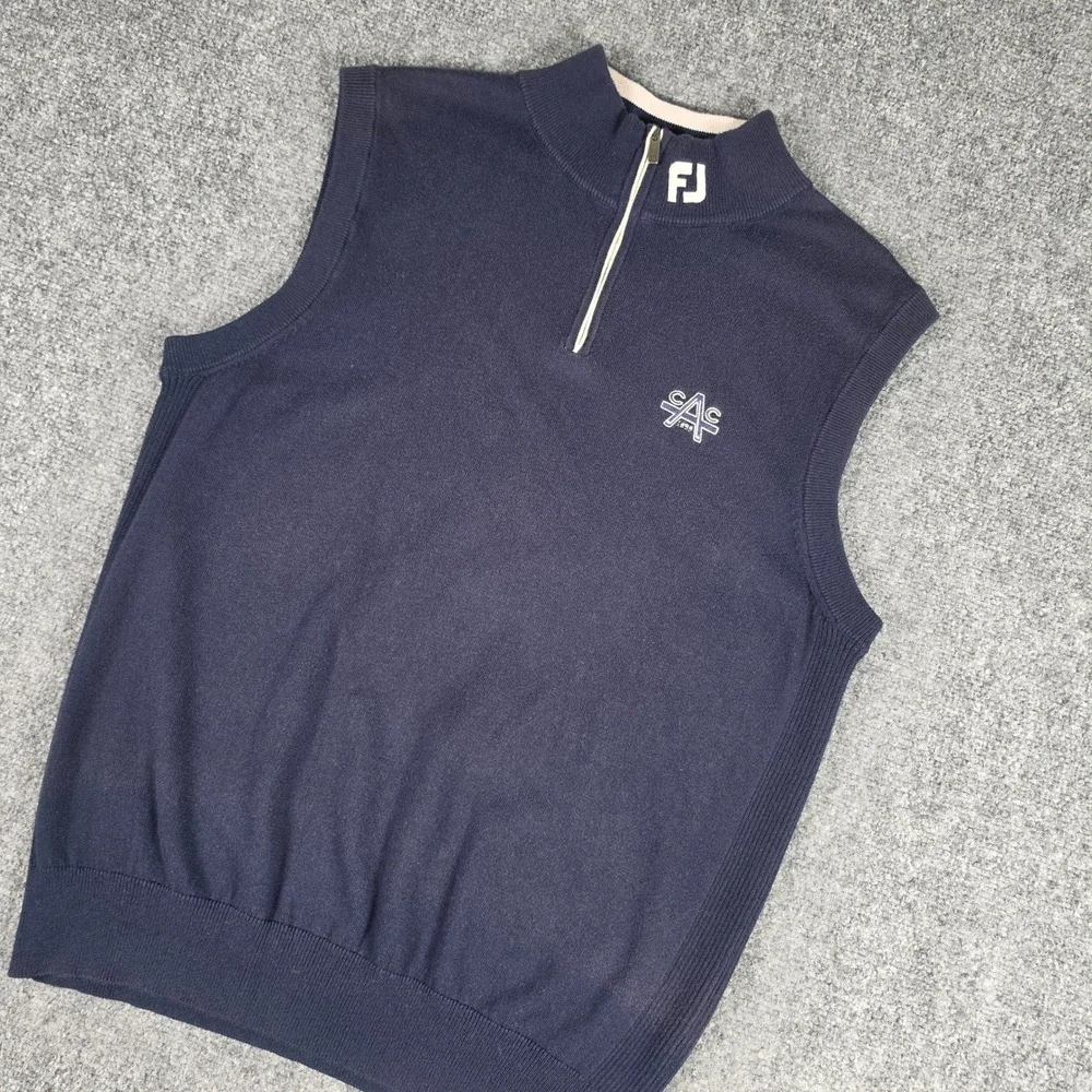 FootJoy Tour Issued Cashmere Sweater Vest Mens M 1/4 Zip Austin Country Club